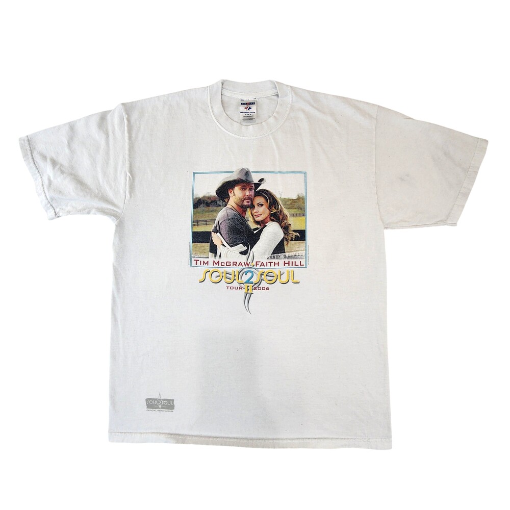Vintage Tim McGraw Faith Hill Soul2Soul II Tour Shirt Mens XL White 2006 Concert